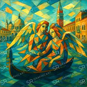 angels on a gondola in Venice