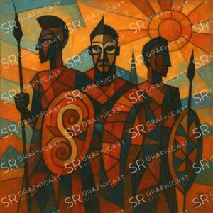 Congolese warriors in the morning