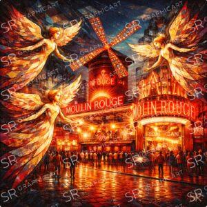 angels at the Moulin Rouge in Paris