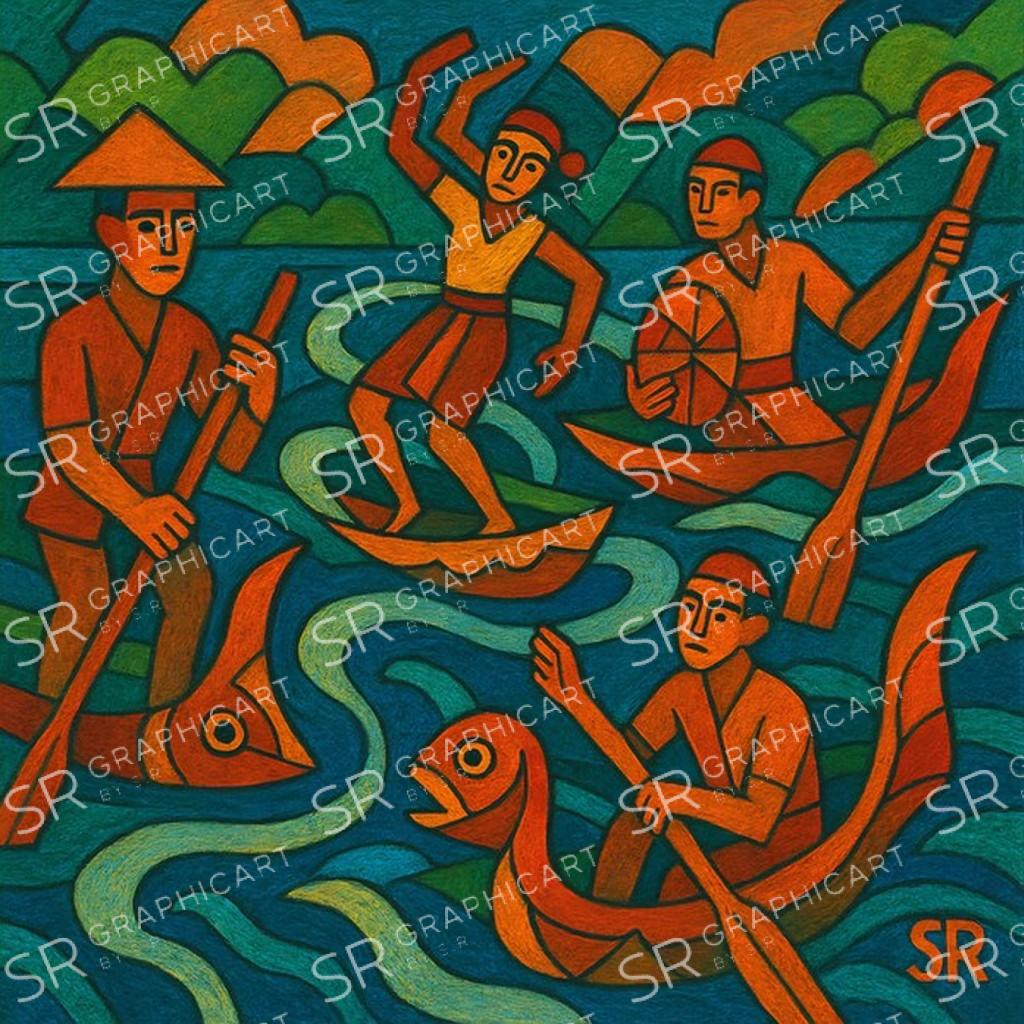 boats dancing on the river
