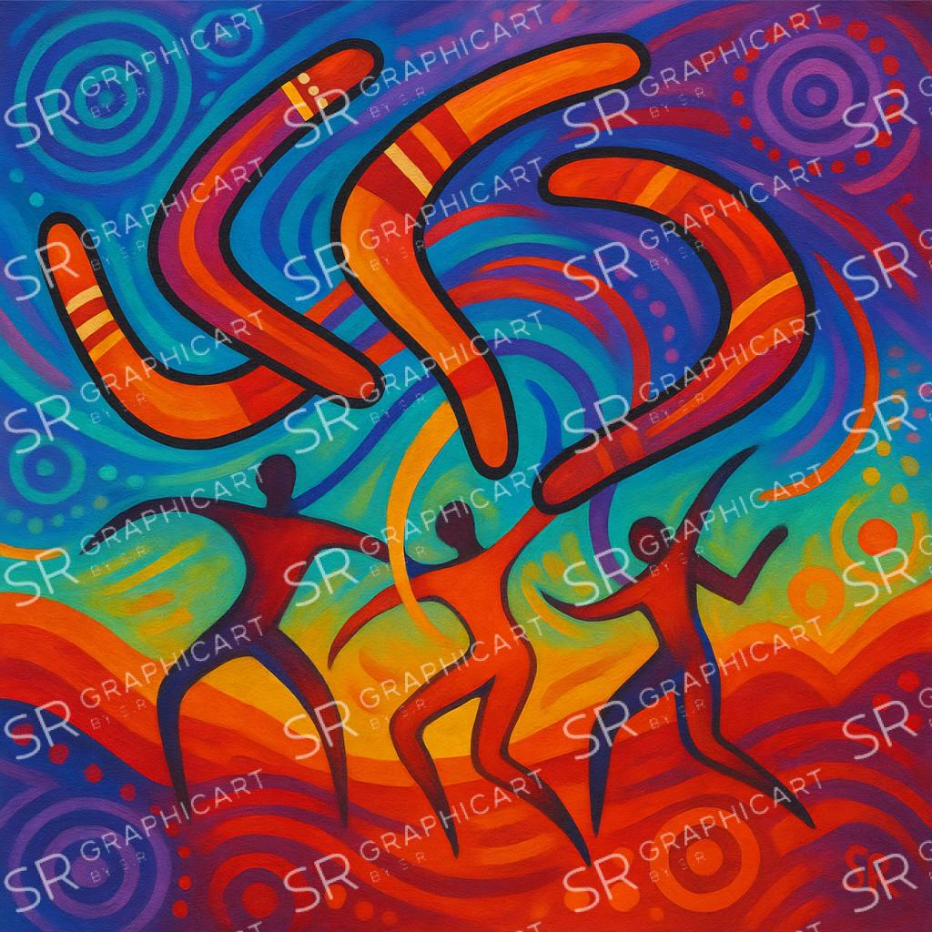 dancing rainbow boomerangs