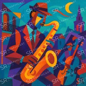 jazz on colorful streets