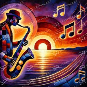 saxophone at sunset