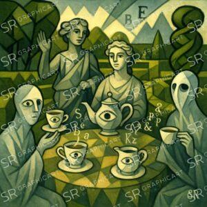 tea with spirits in the gardens of Vrtba