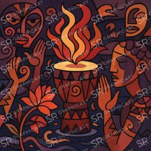 the flame of the sacred drum