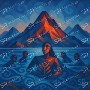 the silence of the volcanic bay